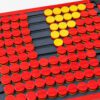 The EZCount Abacus with a mix of red and yellow dots.