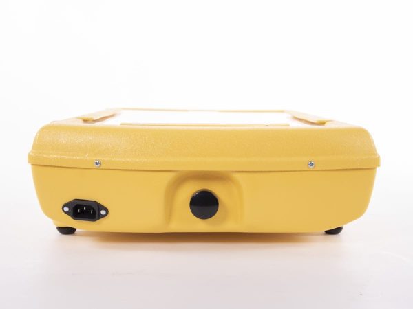 Top side view of Light Box with power port and brightness knob