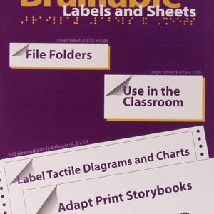 Braillable Labels, Assorted Label Pack: 5 Large, 5 Small, 10 Full-Size, and 30 Pin-Fed Sheets