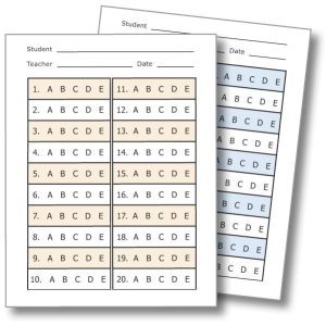 Accessible Multiple Choice Answer Sheets