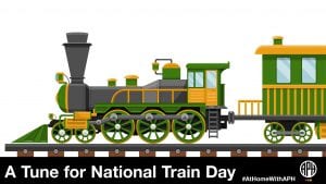 a illustration of train, text reads 