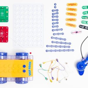 RC Snap Rover Access Kit with snap rover, receiver, motor, remote control, wires, and all circuits