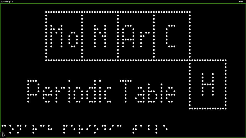 A screenshot of the Monarch screen, shows the word