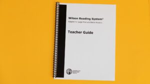 Large print edition of the teacher guide. On the cover, it says 
