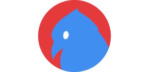 The Indigo app icon with the silhouette of a blue indigo bunting bird and a white eye inside a red circle.